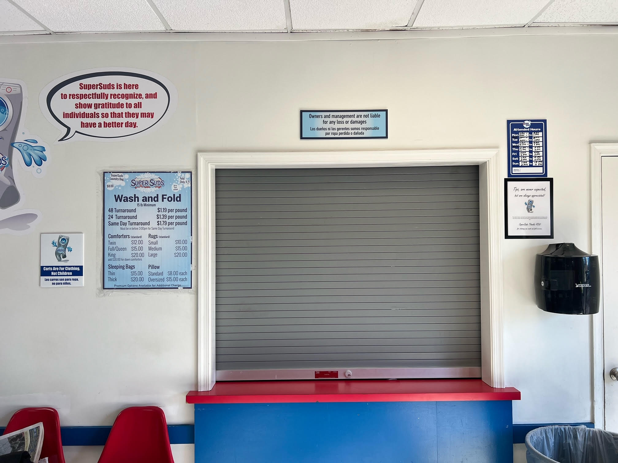 laundromat for sale Falls Church, VA interior Drop Off Laundry Area