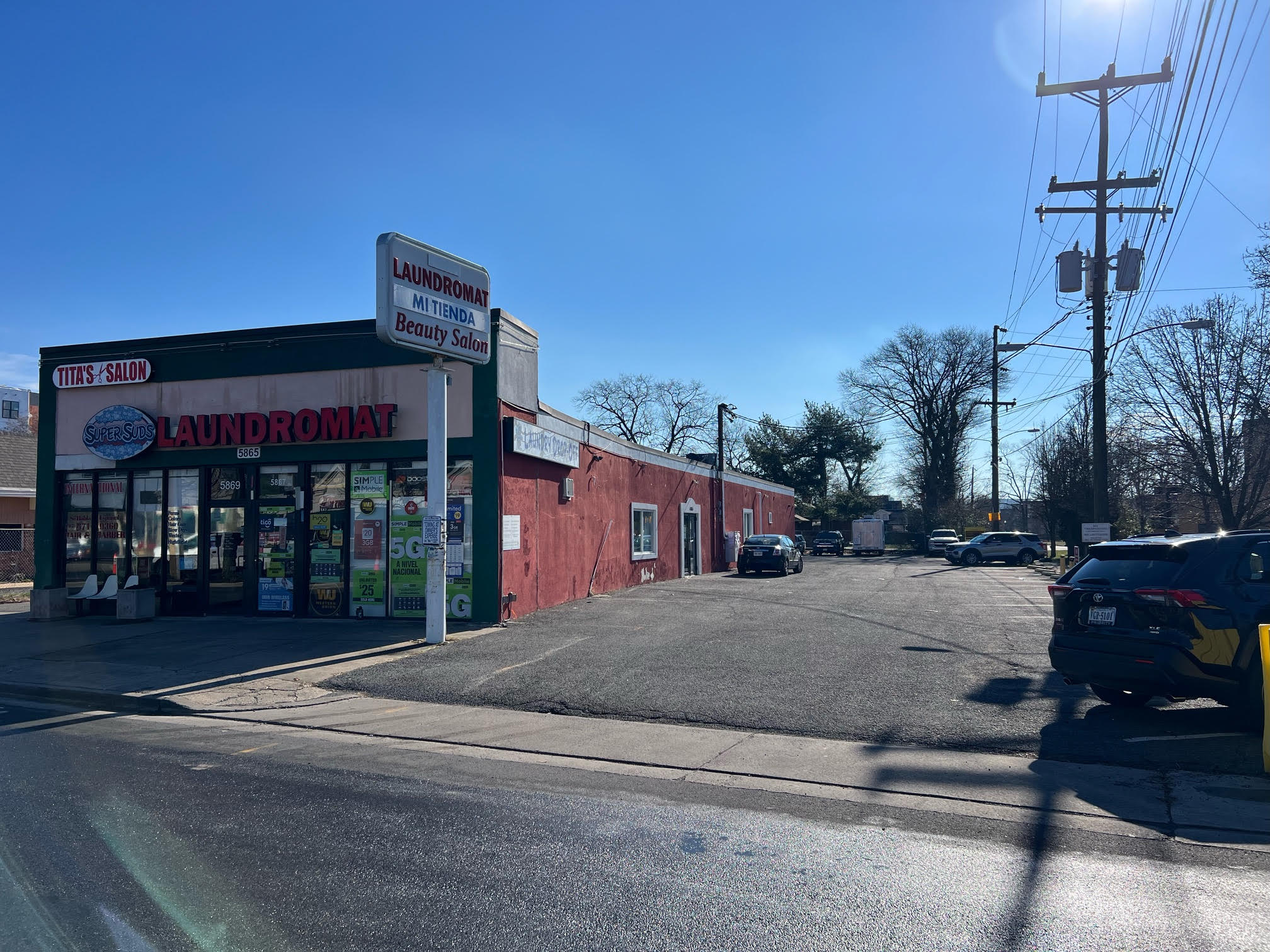 Exterior of Falls Church Laundromat